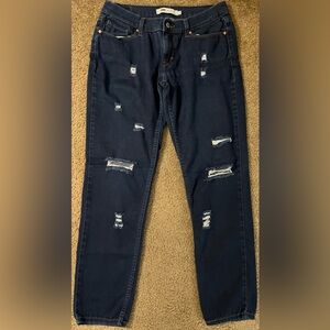 Levi's Dark Blue Distressed Skinny Jeans
